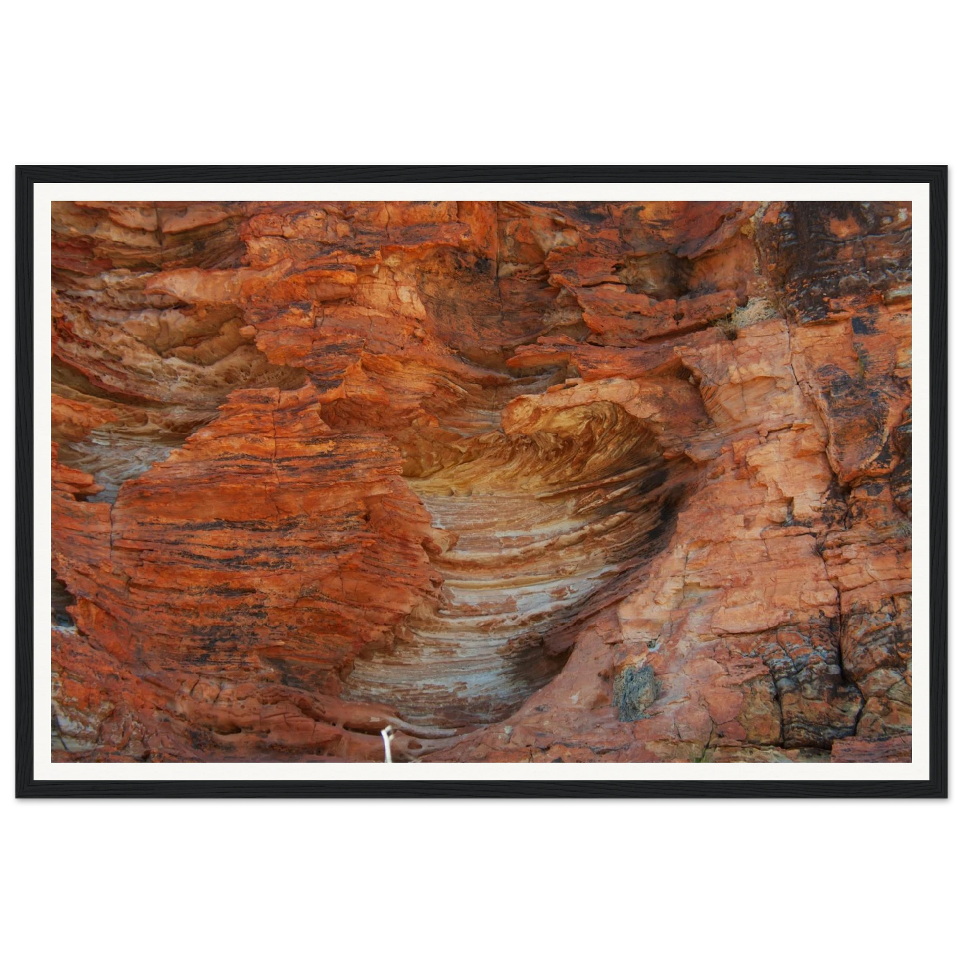 Beehive Patterns — Bungle Bungles Rock Detail. Fine-art close-up photograph of the striped sandstone formations of the Bungle Bungle range, Purnululu National Park, Western Australia. Framed wooden poster · Made-to-order · Free Australia-wide shipping. — Two Fat Bunnies.