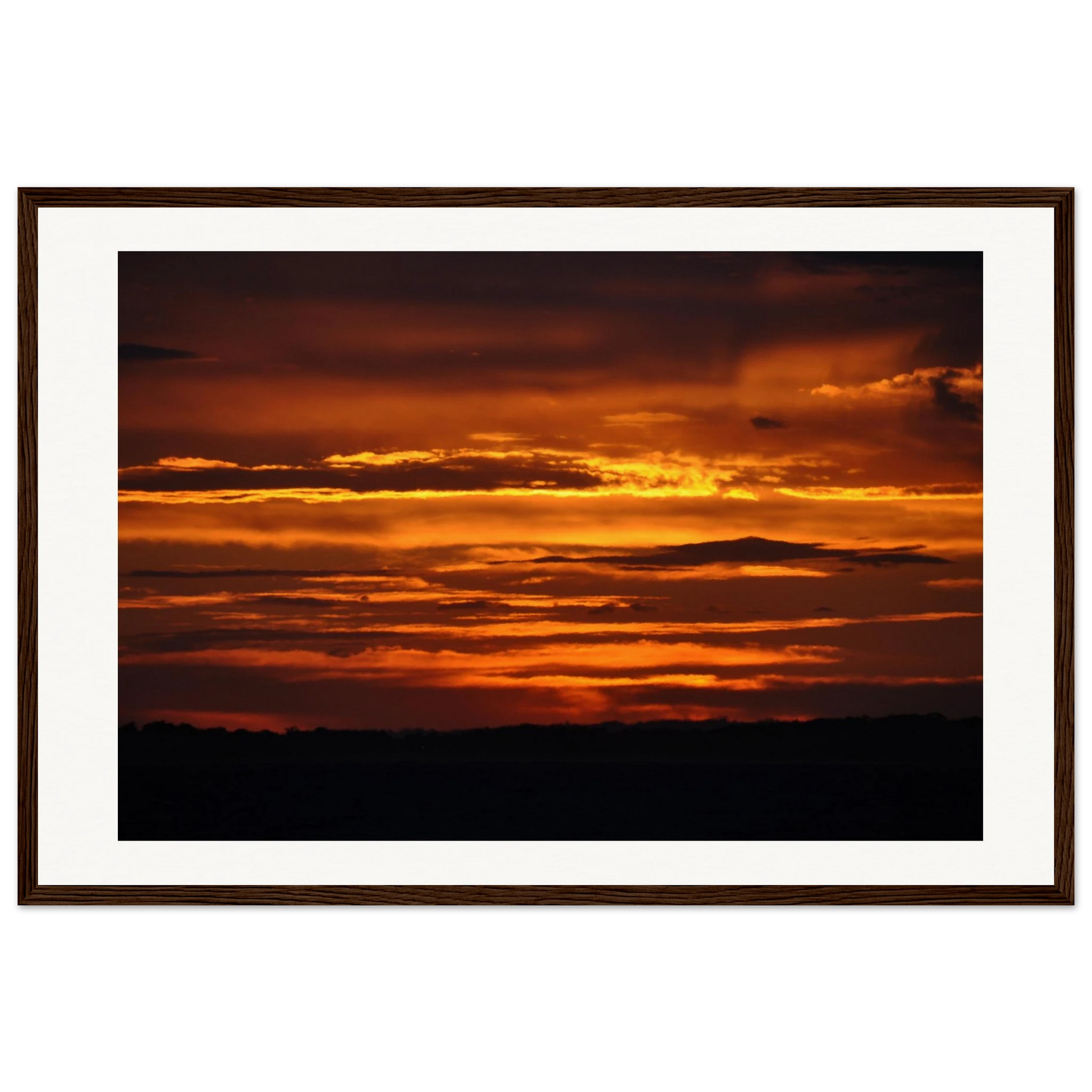Sunrise over Bass Strait: Dawn at Flinders, Mornington Peninsula. Fine-art coastal photograph of dawn light over Bass Strait at Flinders, Mornington Peninsula, Victoria, Australia. Framed wooden poster · Made-to-order · Free Australia-wide shipping. — Two Fat Bunnies.